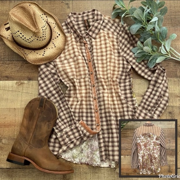 ARATTA (Anthro) Western Button Up Blouse👀LOOK AT THE BACK - Picture 1 of 15